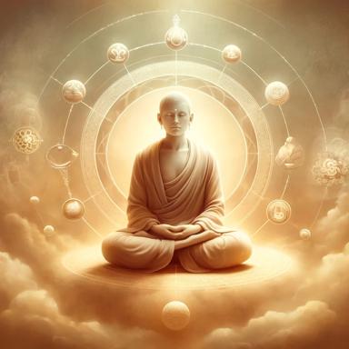 Meditating monk representing Shoonyata and inner peace