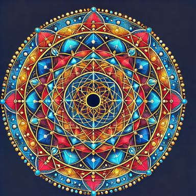 Colorful mandala symbolizing cosmic interconnectedness and emptiness