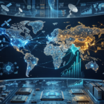 Global AI race between the USA, China and India shown through AI infrastructure, data centers, semiconductors and digital networks