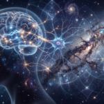 Consciousness as a fundamental property of the universe concept combining the human brain, neuroscience, stars and cosmic structures