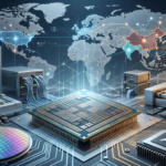Advanced semiconductor chip representing AI, global supply chains and geopolitical technology competition